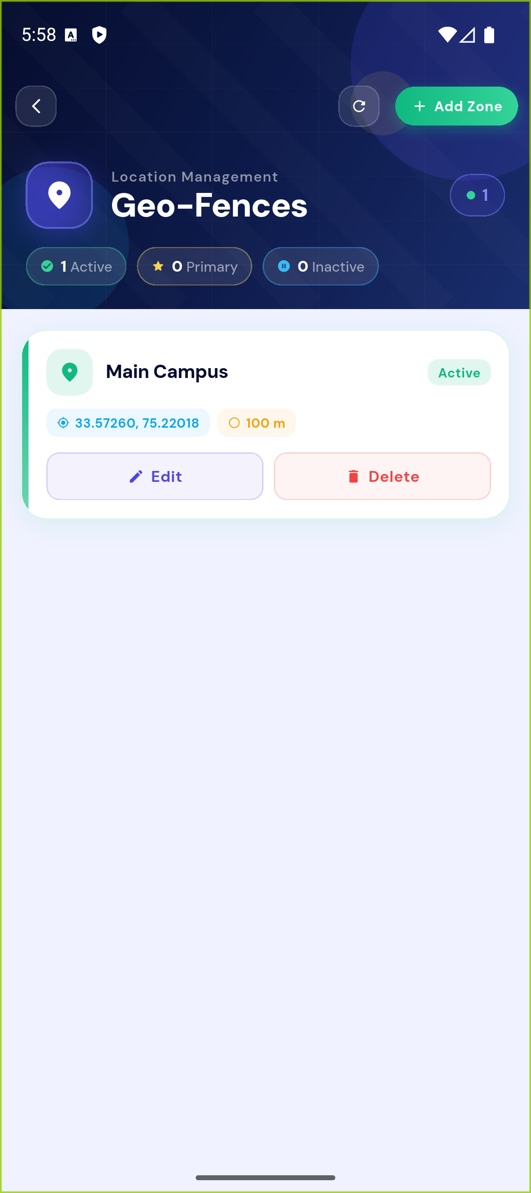 Attendance Geo-Fencing Setup