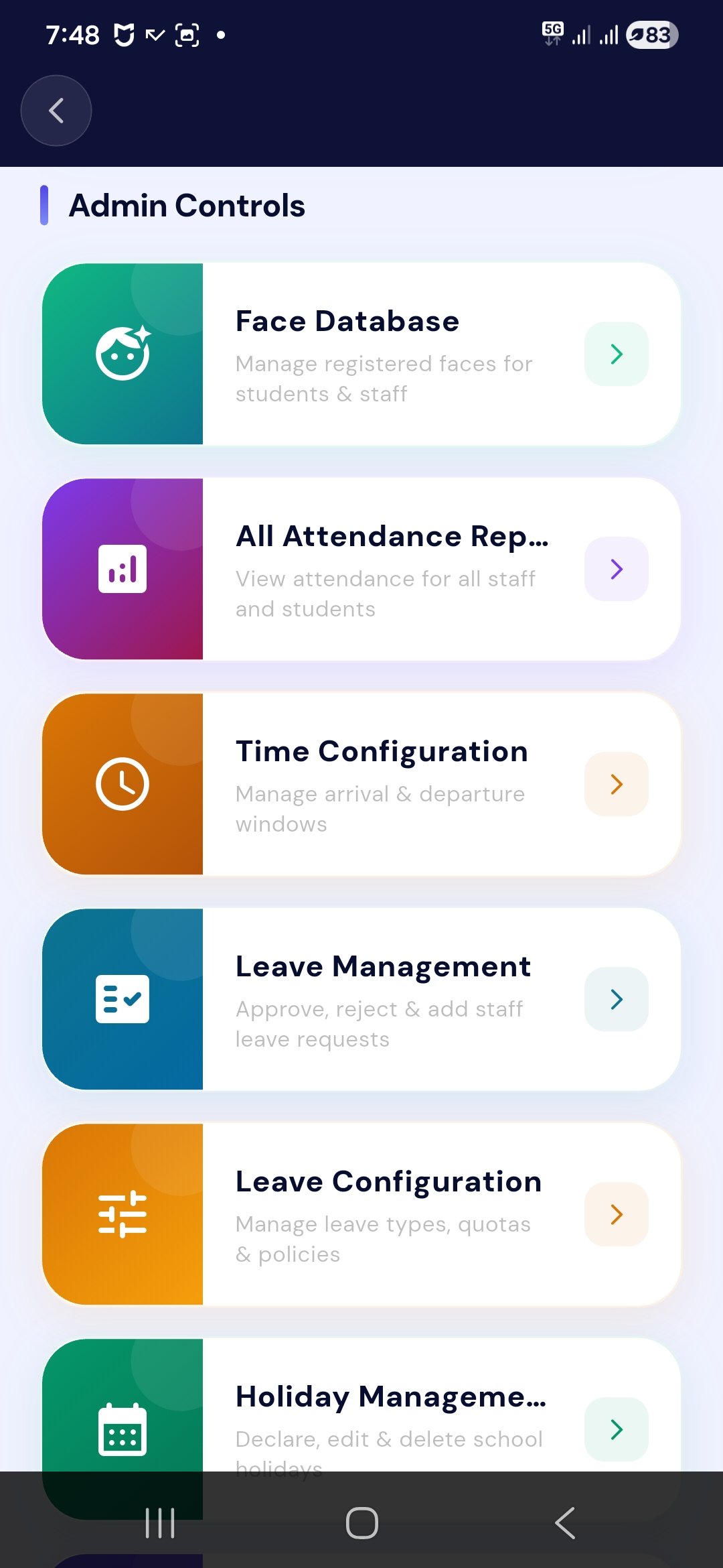 Admin Controls for Managing Attendance and Leaves